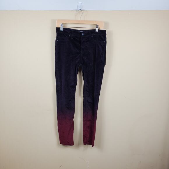 Hudson Nico Ankle Super Skinny Jeans In Degrade Burgundy Plum Women's Size 28 - Picture 1 of 11